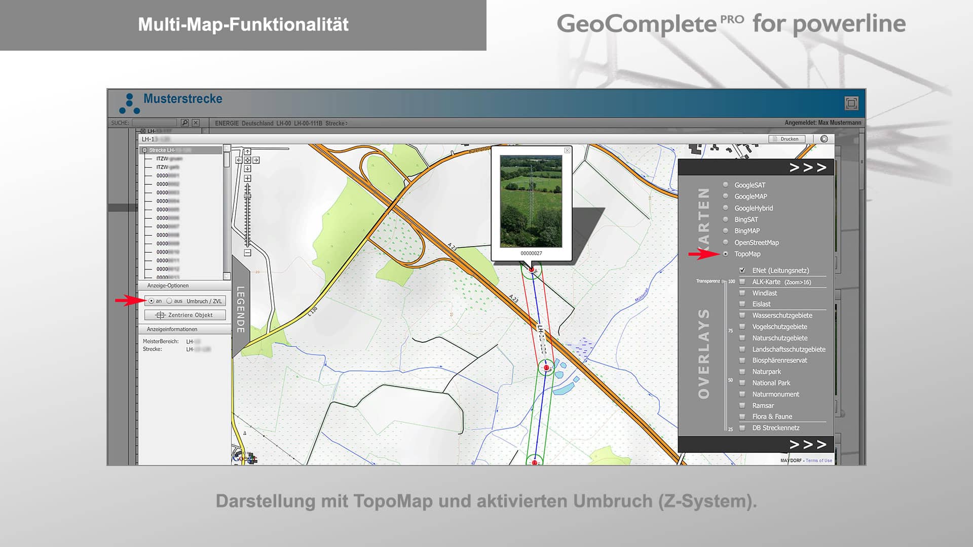 Multi-Map-Funktionalitaet | Darstellung mit TopoMap